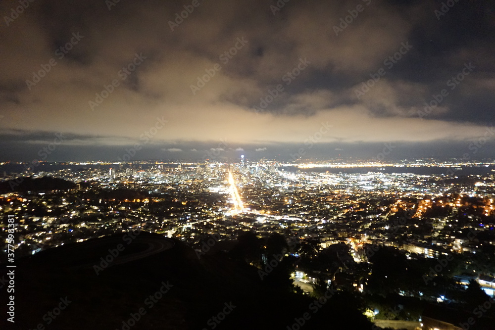 Naklejka premium twin peaks, san francisco, ca
