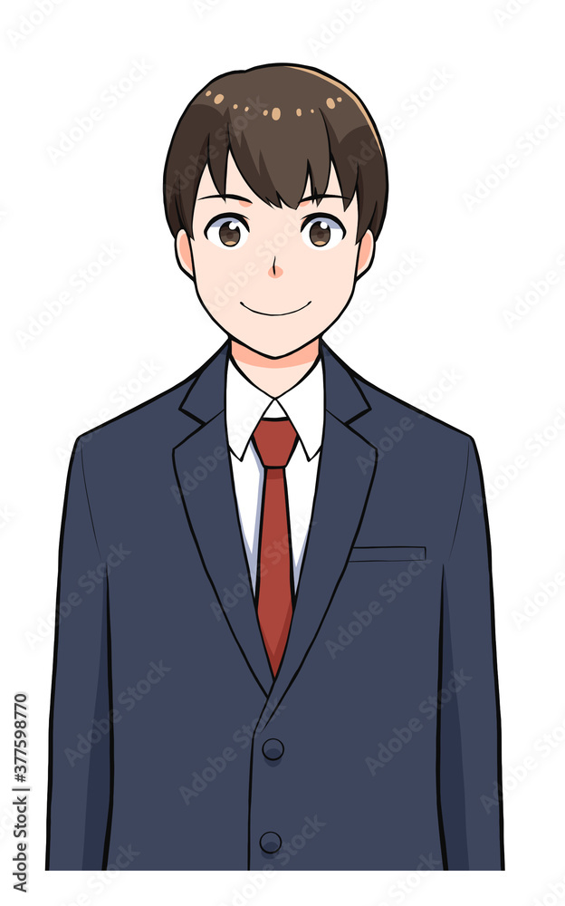 男子学生上半身