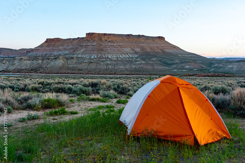 Tent Camping at the Dutch John Draw Campground Near Flaming Gorge on the Green River, Colorado