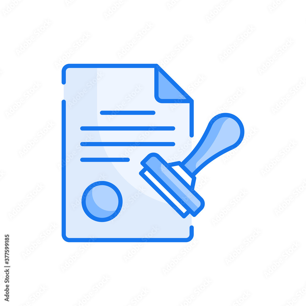 Stamp blue color style icon. Banking and Finance symbol EPS 10 file. Stamp blue color style icon. Banking and Finance symbol EPS 10 file.
