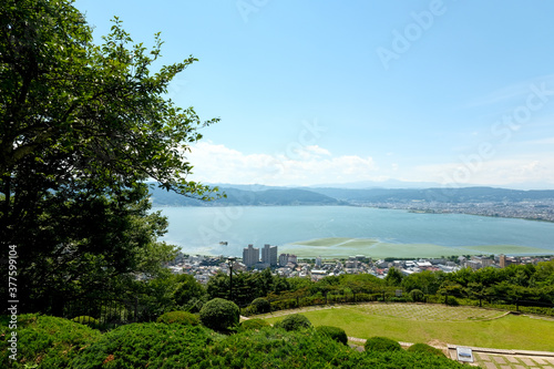 夏の諏訪湖　立石公園からの眺望 photo