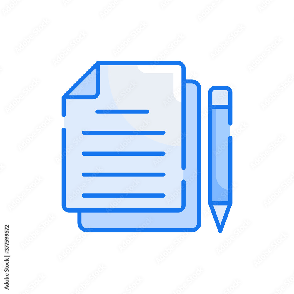 Documents blue color style icon. Banking and Finance symbol EPS 10 file.