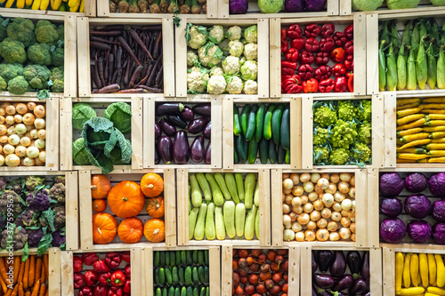 Multi-colored vegetables. B...
