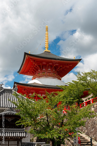 Buddha's great vow tower of Nakayamadera temple in Takarazuka city, Hyogo, Japan photo