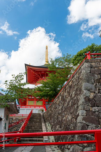 Buddha's great vow tower of Nakayamadera temple in Takarazuka city, Hyogo, Japan photo