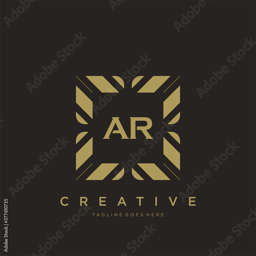 AR initial letter luxury ornament monogram logo template vector photo