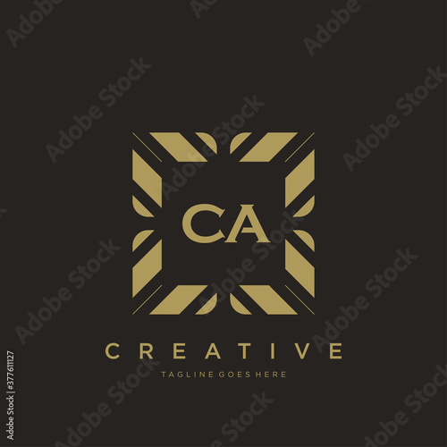 CA initial letter luxury ornament monogram logo template vector