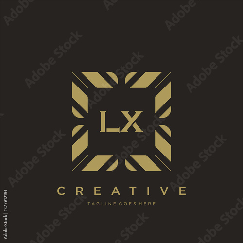 LX initial letter luxury ornament monogram logo template vector