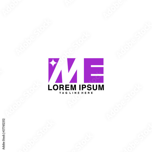 letter ME Logo Design Vector Illustration 