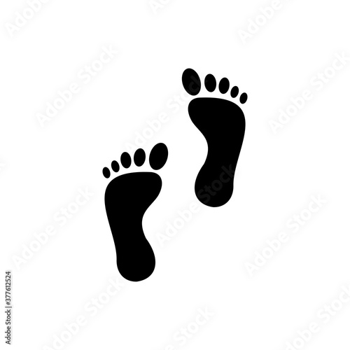 footprint icon, human footprint vector symbol isolated illustration  white background © hartini