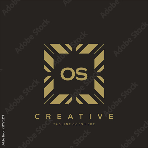 OS initial letter luxury ornament monogram logo template vector