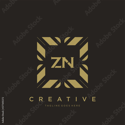 ZN initial letter luxury ornament monogram logo template vector