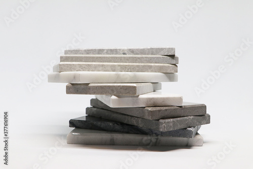 Surface of stone texture, Front view of color samples stone, Marble solid material for interior design.