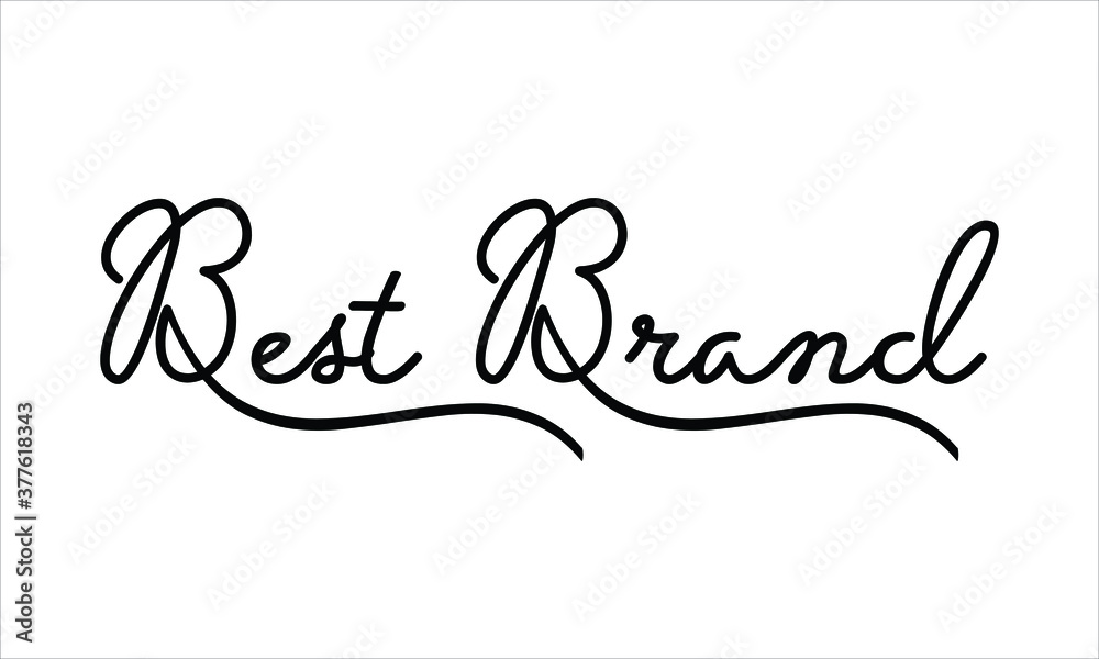 Best Brand Black script Hand written thin Typography text lettering and Calligraphy phrase isolated on the White background Best Brand Black script Hand written thin Typography text lettering and Calligraphy phrase isolated on the White background