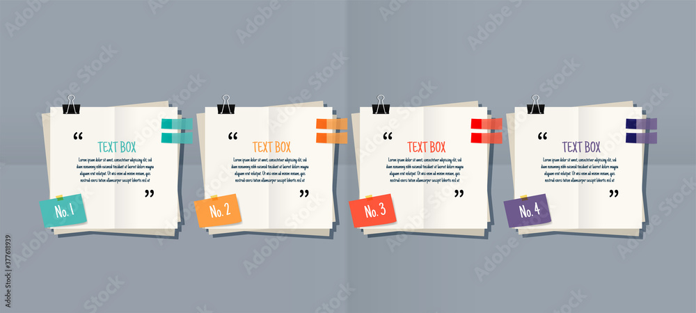 Text box design with note papers mockup. Stock Vector | Adobe Stock