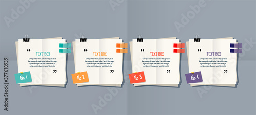 Text box design with note papers mockup.