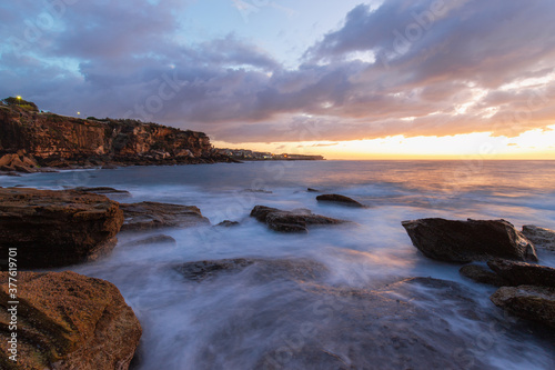 Sunrise view on the Coogee coastline, Sydney, Australia.