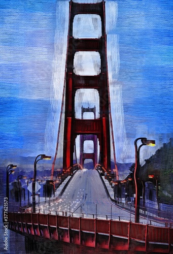 Golden Gate Bridge oil painting