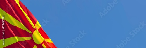 Photography 3D rendering of the national flag of Macedonia waving in the wind