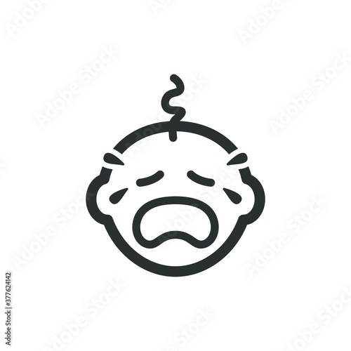 Baby boy crying icon