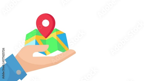 map, hand