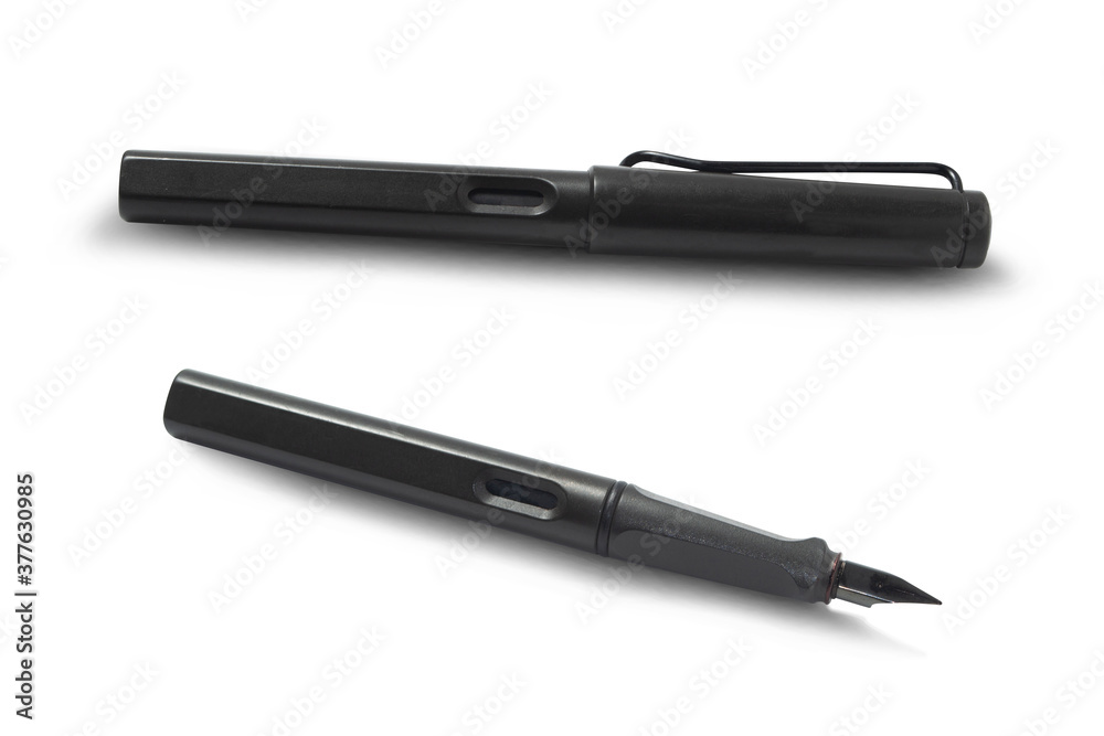 fountain pen on a white background,with clipping path fountain pen on a white background,with clipping path