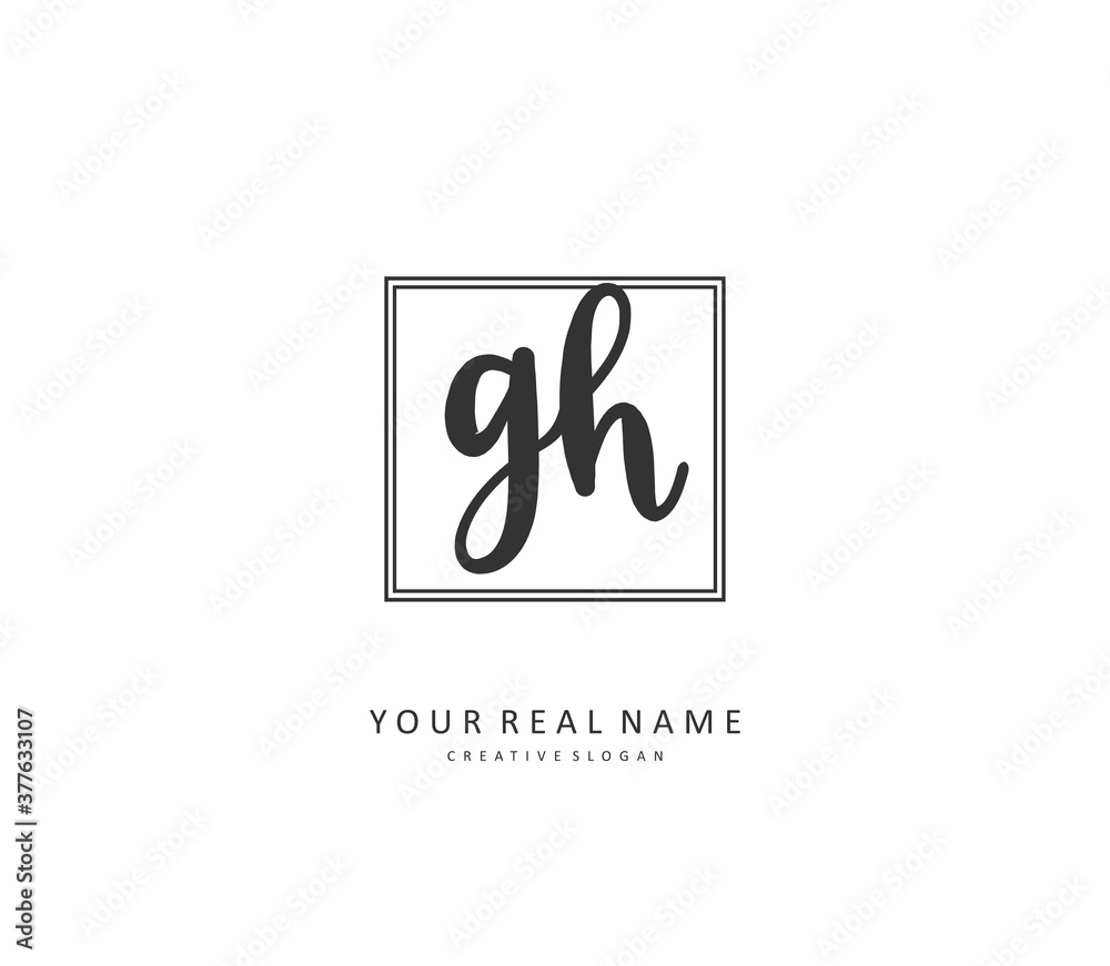 G H GH Initial letter handwriting and signature logo. A concept handwriting initial logo with template element. G H GH Initial letter handwriting and signature logo. A concept handwriting initial logo with template element.