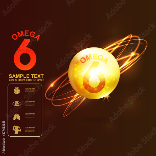 Omega Vitamin and Nutrients Logo Product for Kids Vector 