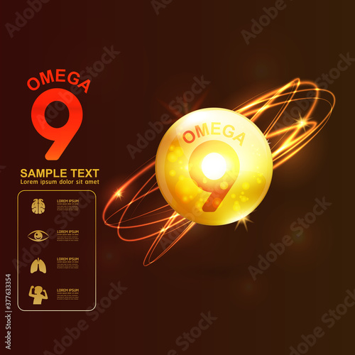 Omega Vitamin and Nutrients Logo Product for Kids Vector 