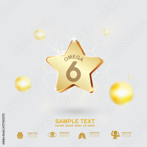 Omega Vitamin and Nutrients Logo Product for Kids Vector 