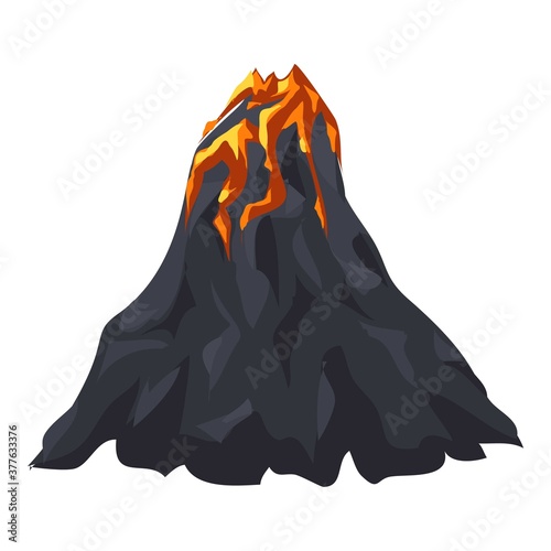 Lava volcano icon. Cartoon of lava volcano vector icon for web design isolated on white background