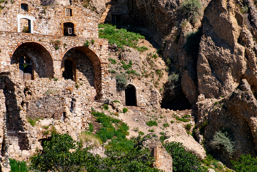 Craco, Matera, Basilicata, Italy, view of the ghost town abandoned in 1963 due to natural disasters and now it represents a tourist attraction and a filming location