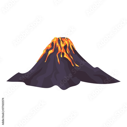 Magma volcano icon. Cartoon of magma volcano vector icon for web design isolated on white background
