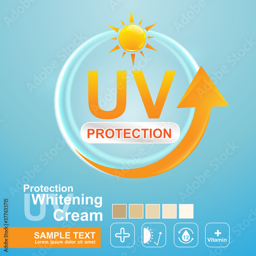 UV Protection and Whitening Vector Skin care concept.