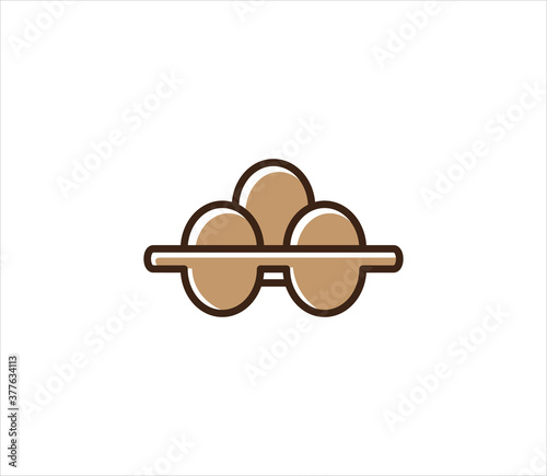 a pack of egg vector icon in simple outline style for bakery and pastry shop