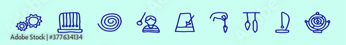 Schizophrenia and Psychology icons set with various models. Isolated vector illustration on blue