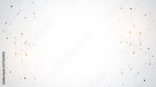 Abstract polygonal background with connecting dots and lines. Global network connection  digital technology and communication concept.