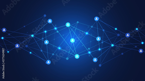 Connecting people and communication concept, social network.