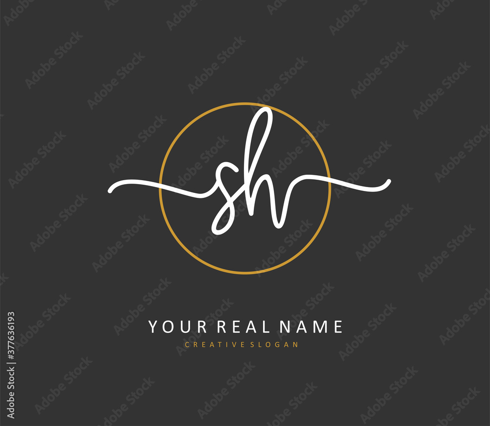 S H SH Initial letter handwriting and signature logo. A concept handwriting initial logo with template element. S H SH Initial letter handwriting and signature logo. A concept handwriting initial logo with template element.