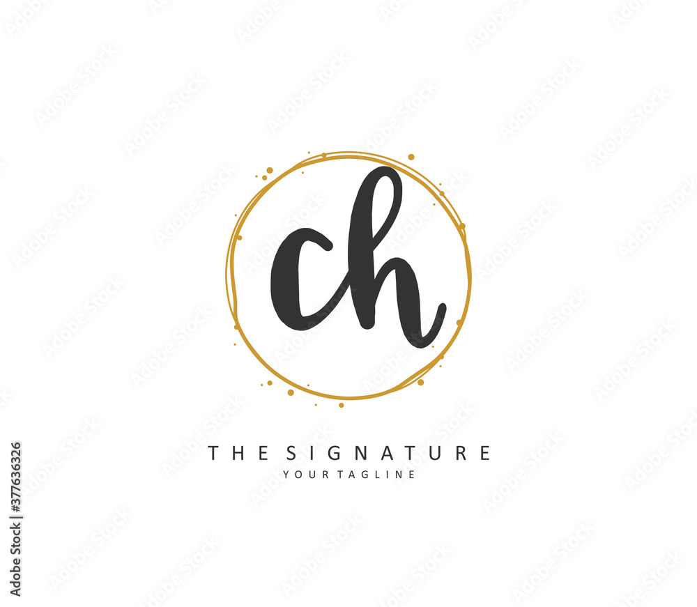 C H CH Initial letter handwriting and signature logo. A concept handwriting initial logo with template element. C H CH Initial letter handwriting and signature logo. A concept handwriting initial logo with template element.