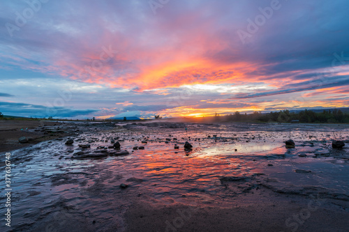 Sunrise at Strokkur Geyser, Iceland