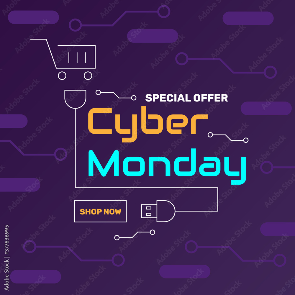Flat design cyber monday concept. - Vector. Flat design cyber monday concept. - Vector.