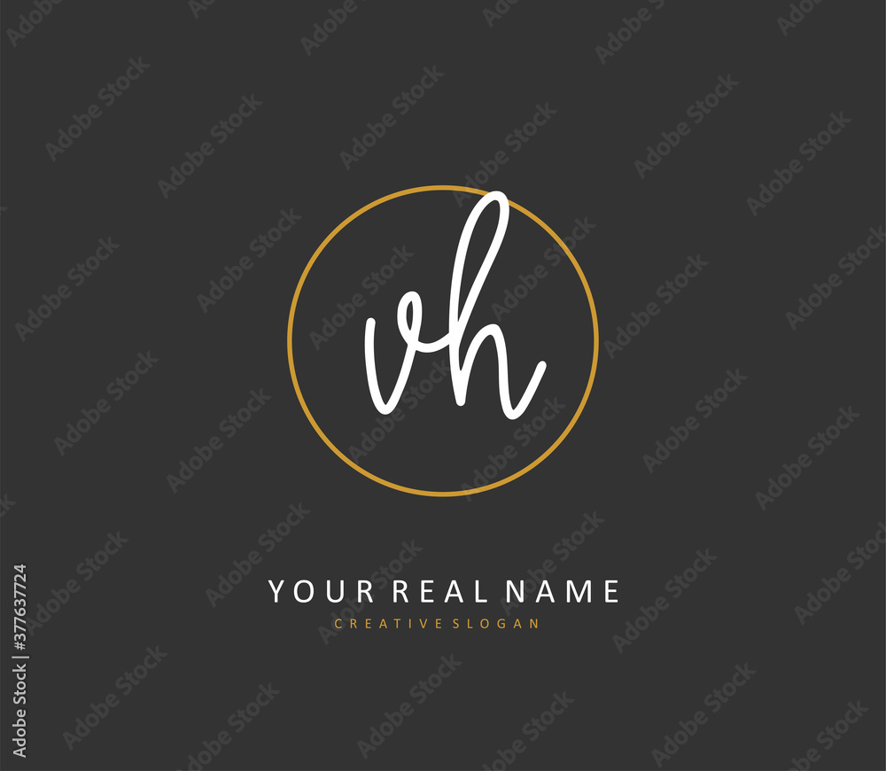 V H VH Initial letter handwriting and signature logo. A concept handwriting initial logo with template element. V H VH Initial letter handwriting and signature logo. A concept handwriting initial logo with template element.