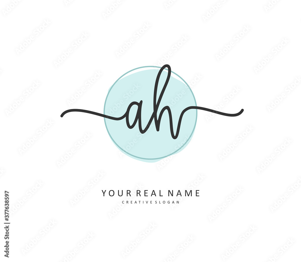 A H AH Initial letter handwriting and signature logo. A concept handwriting initial logo with template element. A H AH Initial letter handwriting and signature logo. A concept handwriting initial logo with template element.