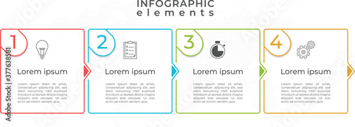 Modern circle timeline infographic 4 options with number
