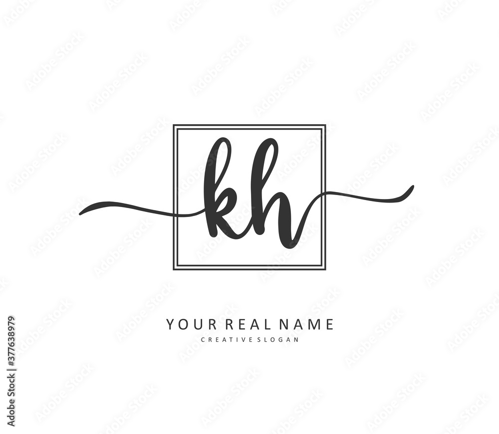 K H KH Initial letter handwriting and signature logo. A concept handwriting initial logo with template element. K H KH Initial letter handwriting and signature logo. A concept handwriting initial logo with template element.