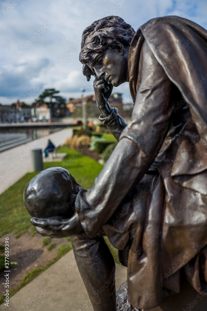 Statues of Shakesperean characters Stratford upon Avon Warwickshire England UK