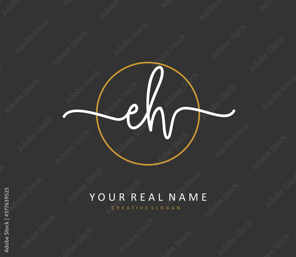 E H EH Initial letter handwriting and signature logo. A concept handwriting initial logo with template element. E H EH Initial letter handwriting and signature logo. A concept handwriting initial logo with template element.