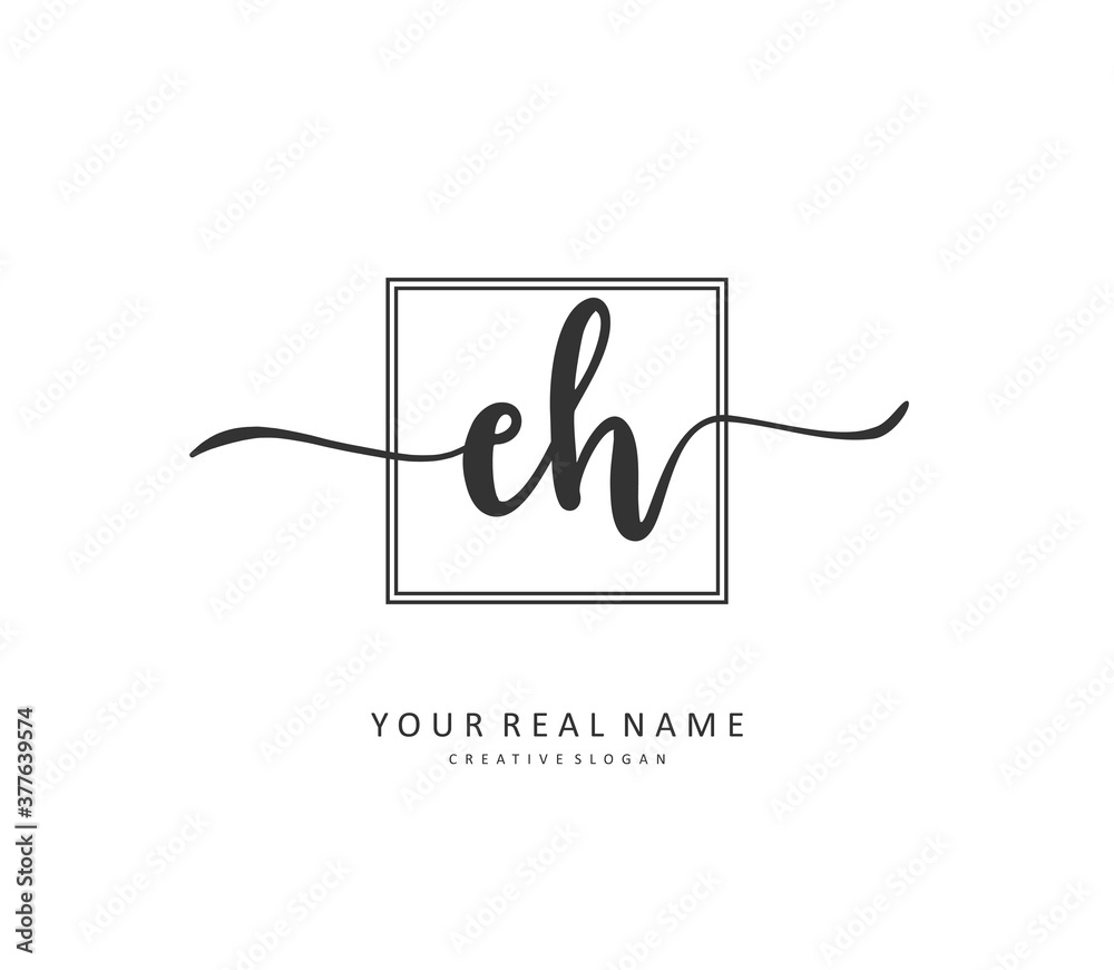 E H EH Initial letter handwriting and signature logo. A concept handwriting initial logo with template element. E H EH Initial letter handwriting and signature logo. A concept handwriting initial logo with template element.