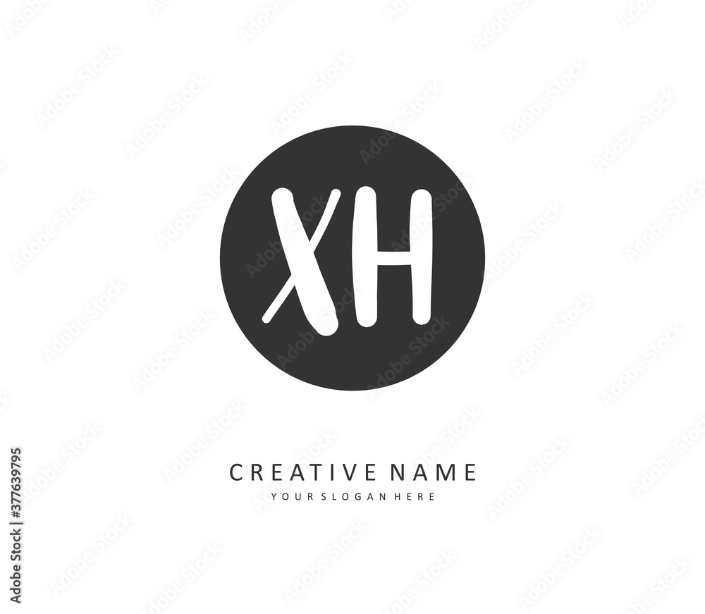 X H XH Initial letter handwriting and signature logo. A concept handwriting initial logo with template element. X H XH Initial letter handwriting and signature logo. A concept handwriting initial logo with template element.
